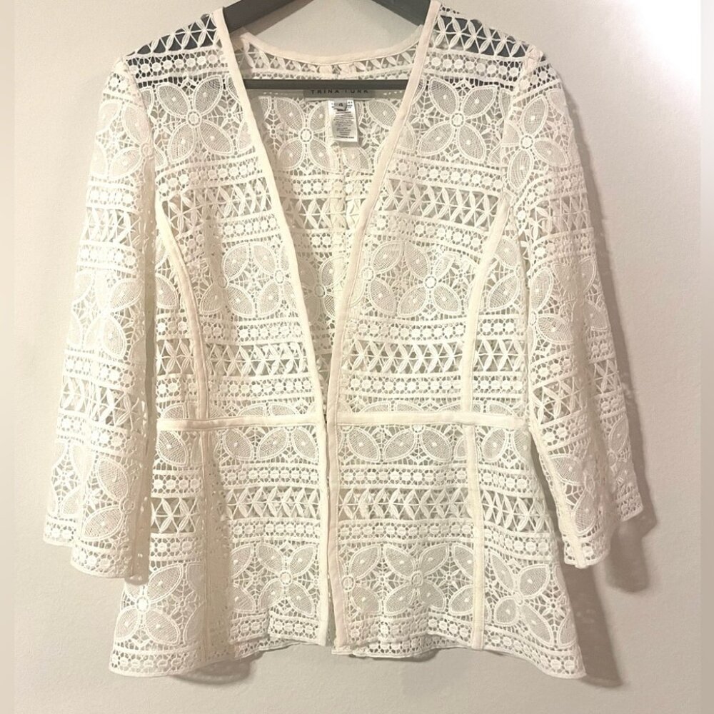Women’s TRINA TURK White Lace Jacket
